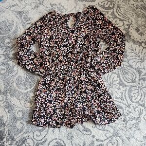Floral Black Romper